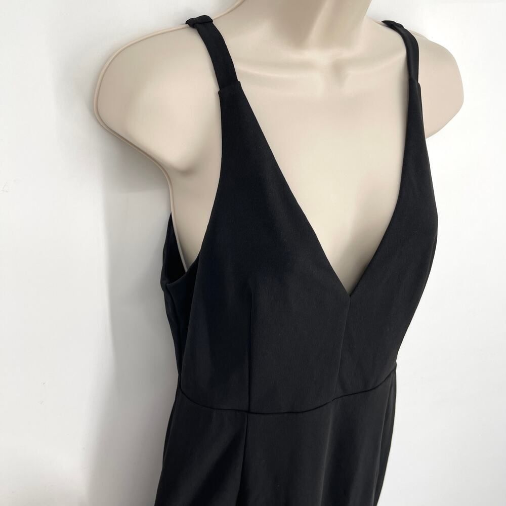 Bupt NEW V-Neck Sleeveless Maxi Dress Gown Sz M Mermaid Black Lined Prom Party - Picture 2 of 9
